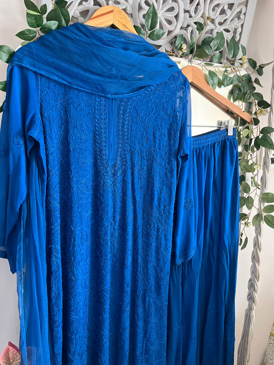 Noor sharara suit set blue