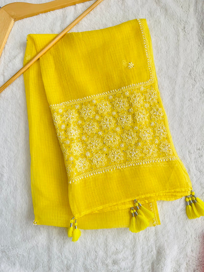 Kota doria stoles yellow