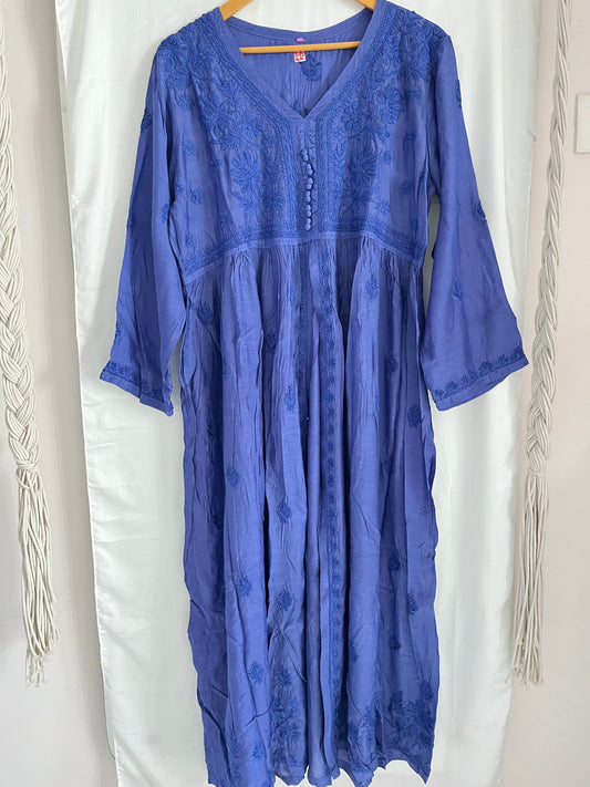 Mehar muslin front open long dress