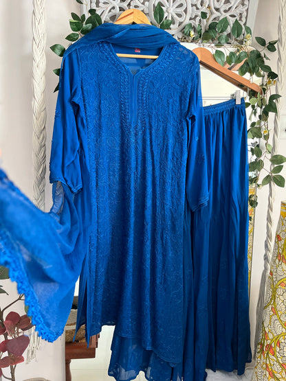 Noor sharara suit set blue