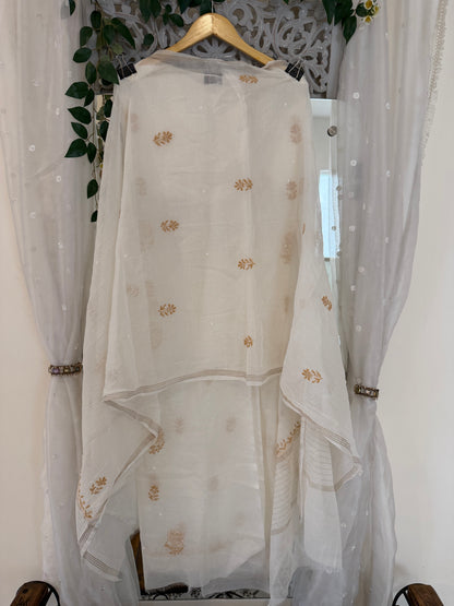 Maaha pure mul chanderi 2 piece suit set (Unstitched)