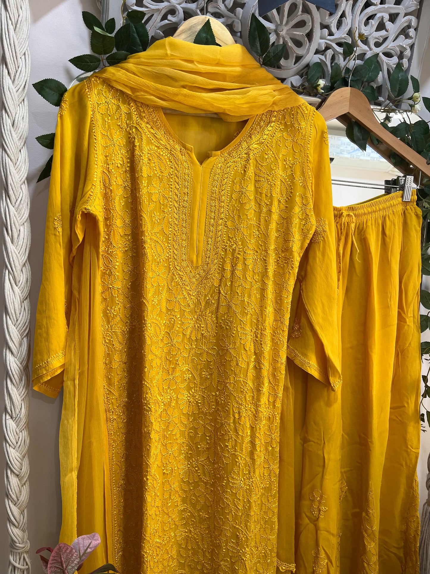 Noor sharara suit set mustard yellow