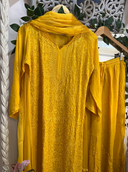 Noor sharara suit set mustard yellow
