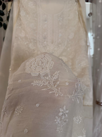 Kohinoor mul chanderi 2 piece suit set(unstitched)