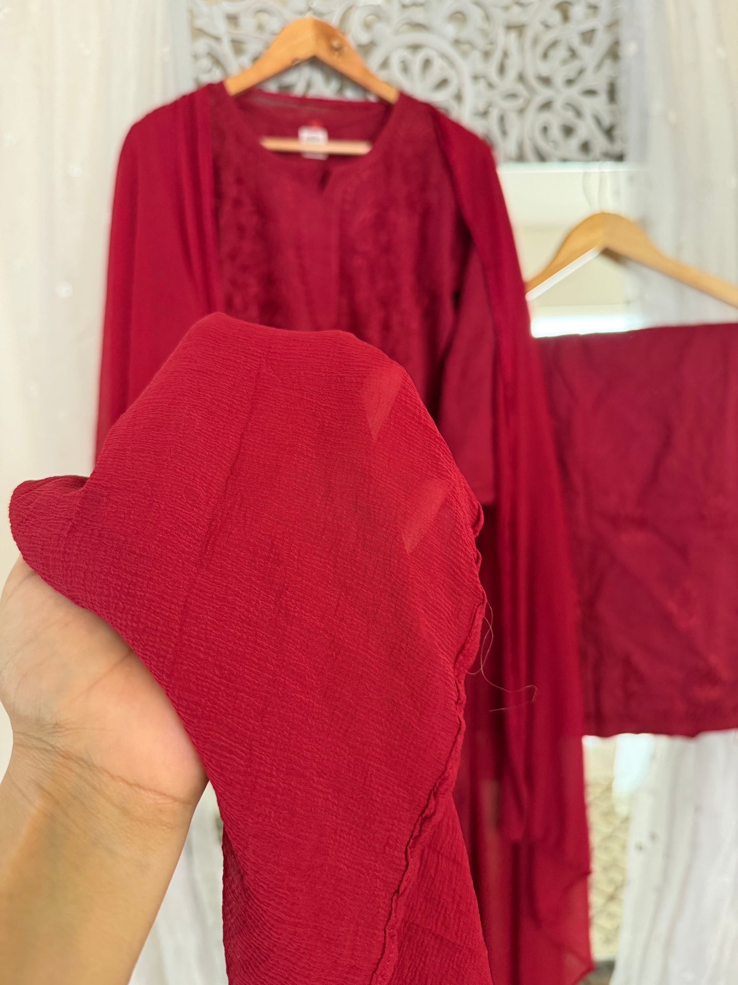 Zoha suit set maroon