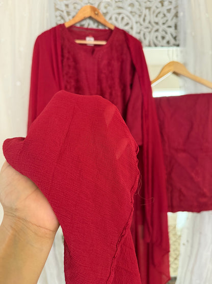 Zoha suit set maroon