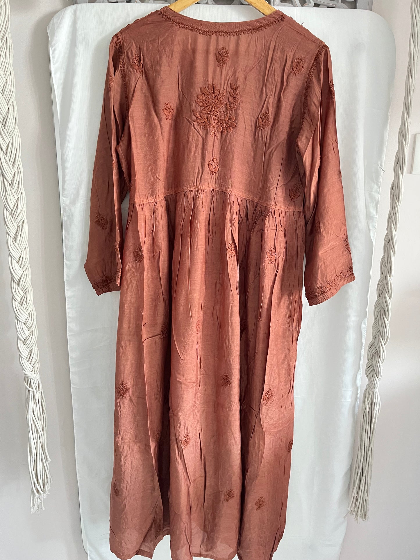 Mehar muslin front open long dress