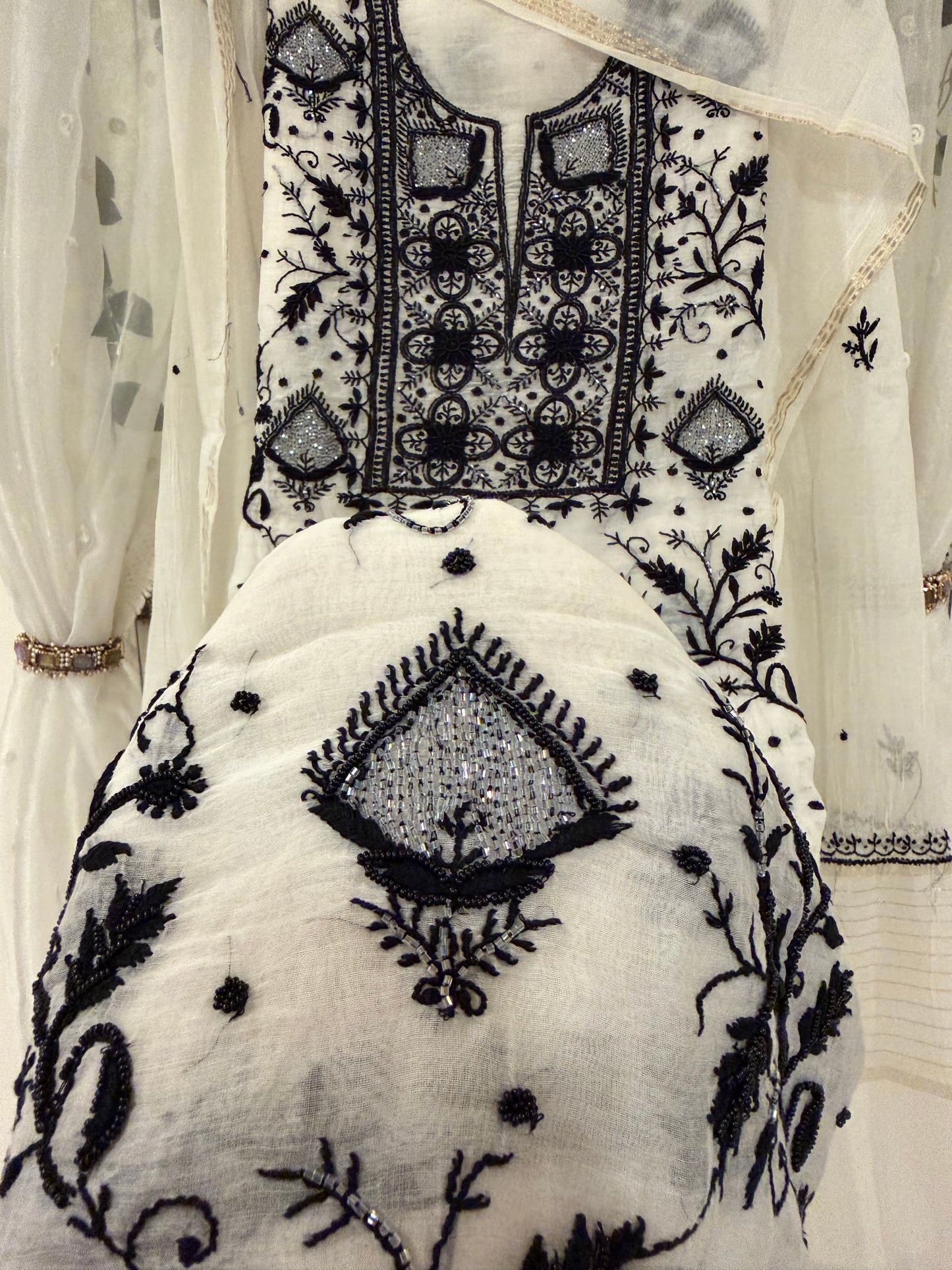 Anaiza mul chanderi 3 piece suit set(unstitched)