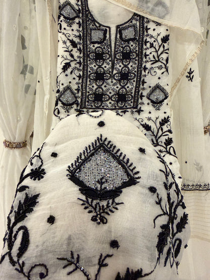 Anaiza mul chanderi 3 piece suit set(unstitched)