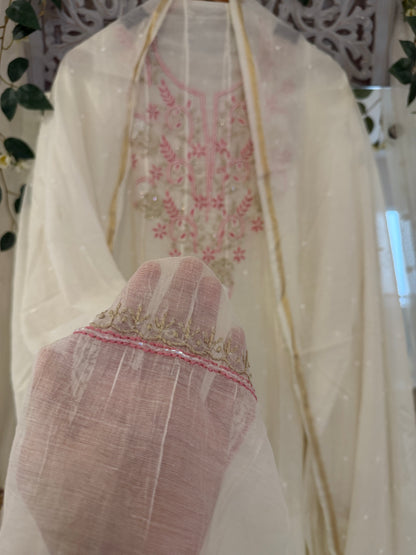 Anah pure mul chanderi anarkali (semi stitched)