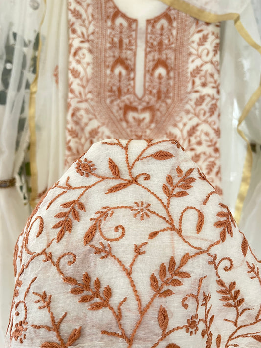 Azba mul chanderi suit set (Unstitched)