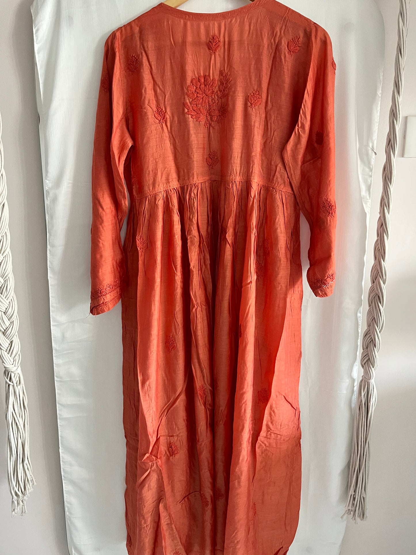 Mehar muslin front open long dress