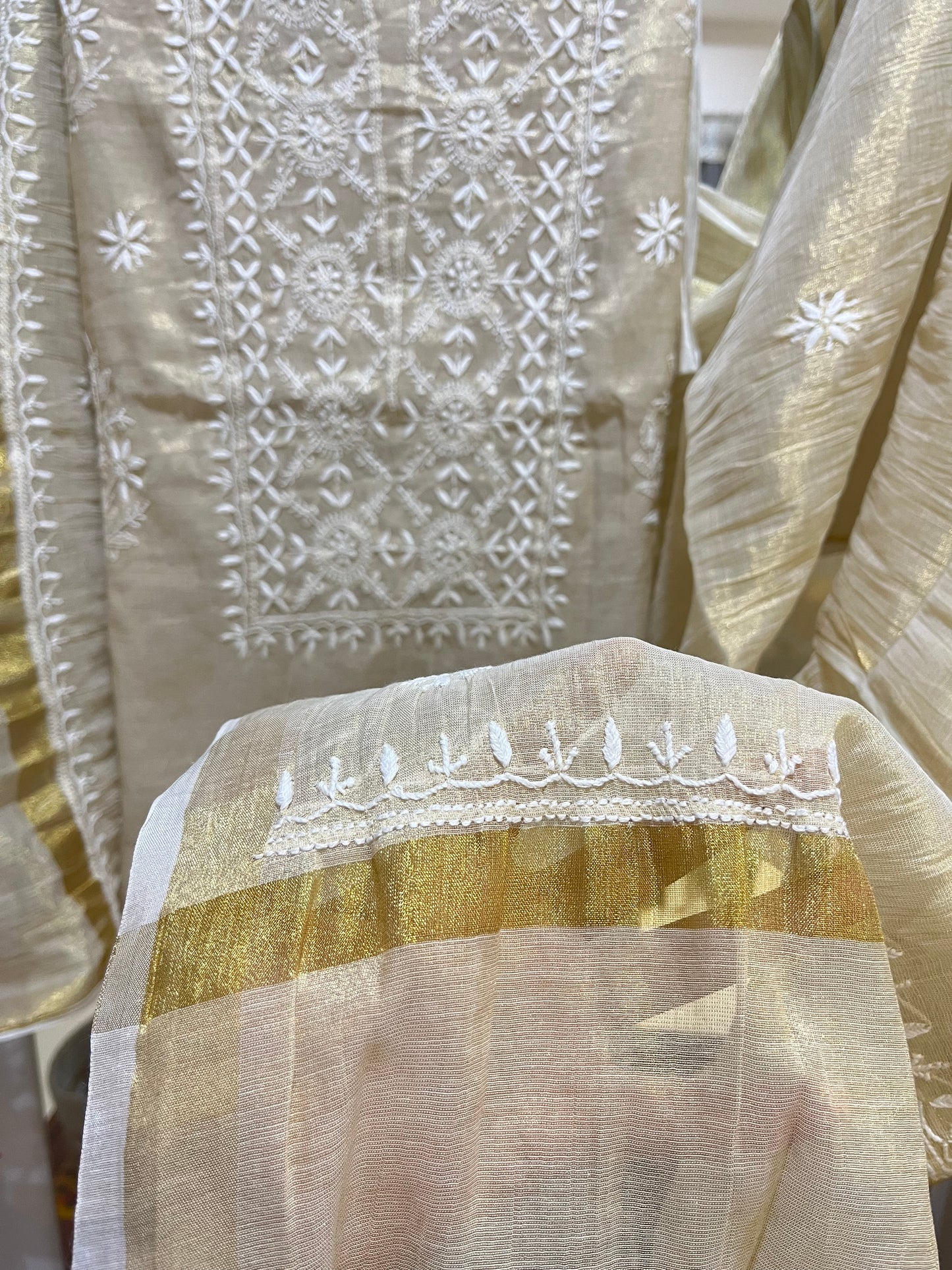 Ziya shimmer cotton suit set