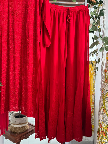 Noor sharara suit set red