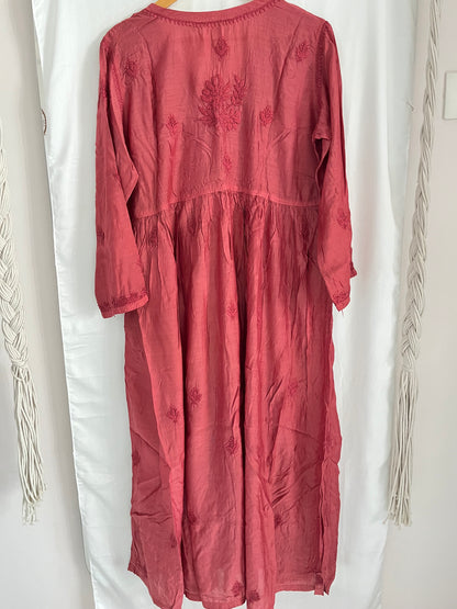 Mehar muslin front open long dress