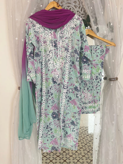 Zaara mul suit set with dupatta