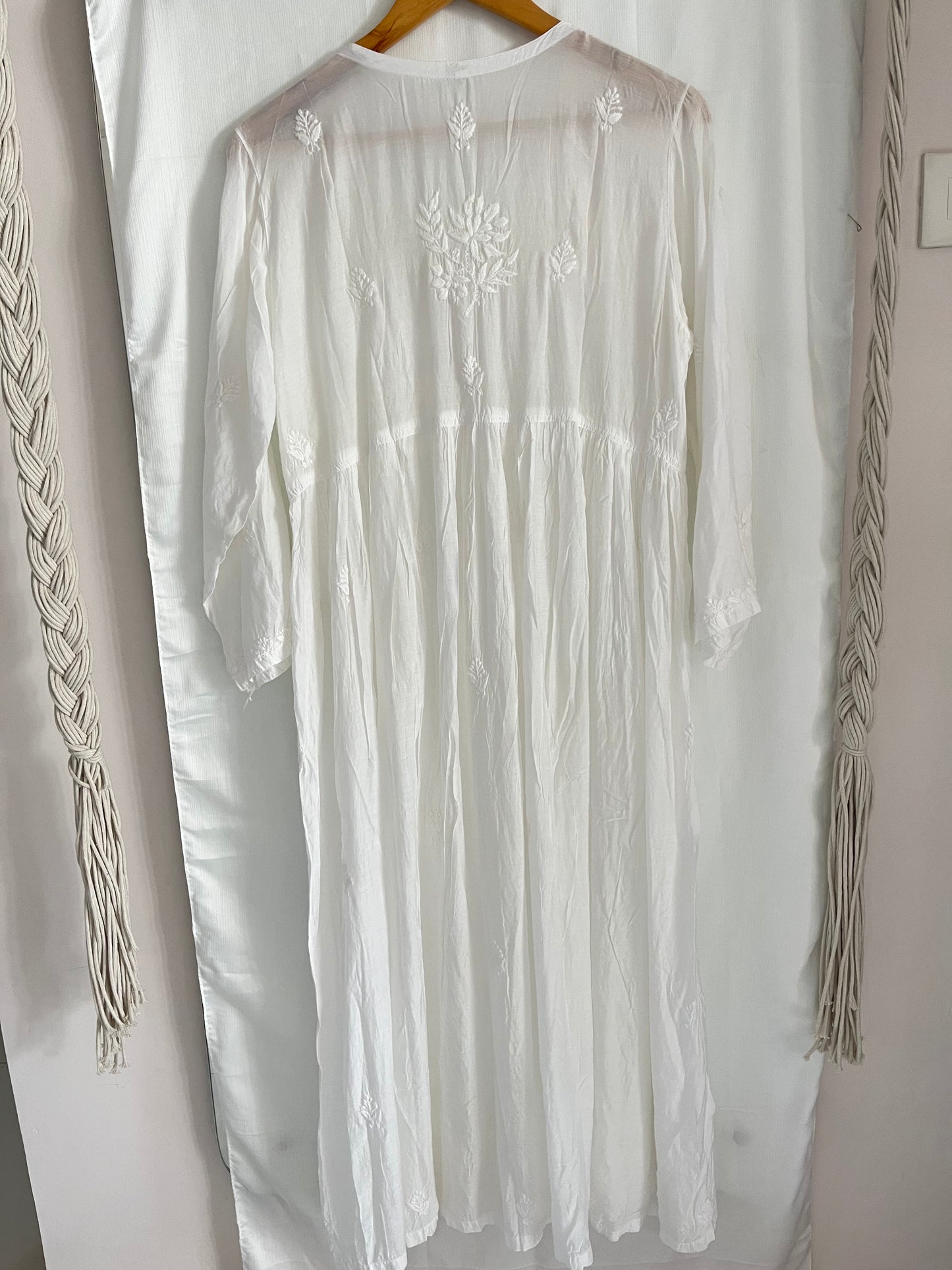 Mehar muslin front open long dress