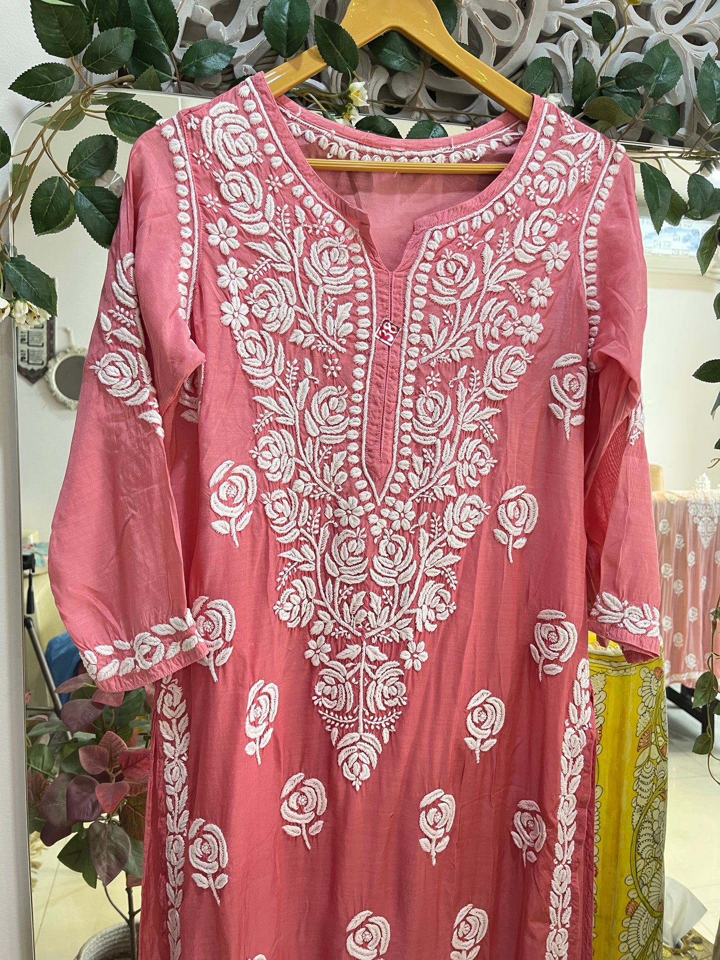 Rose muslin kurta