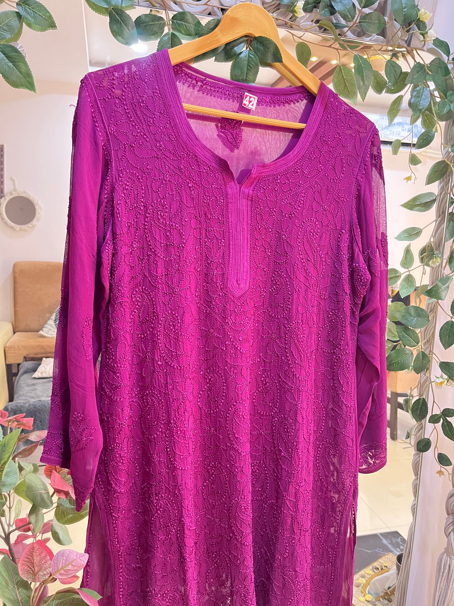 Sama short kurta(wine)
