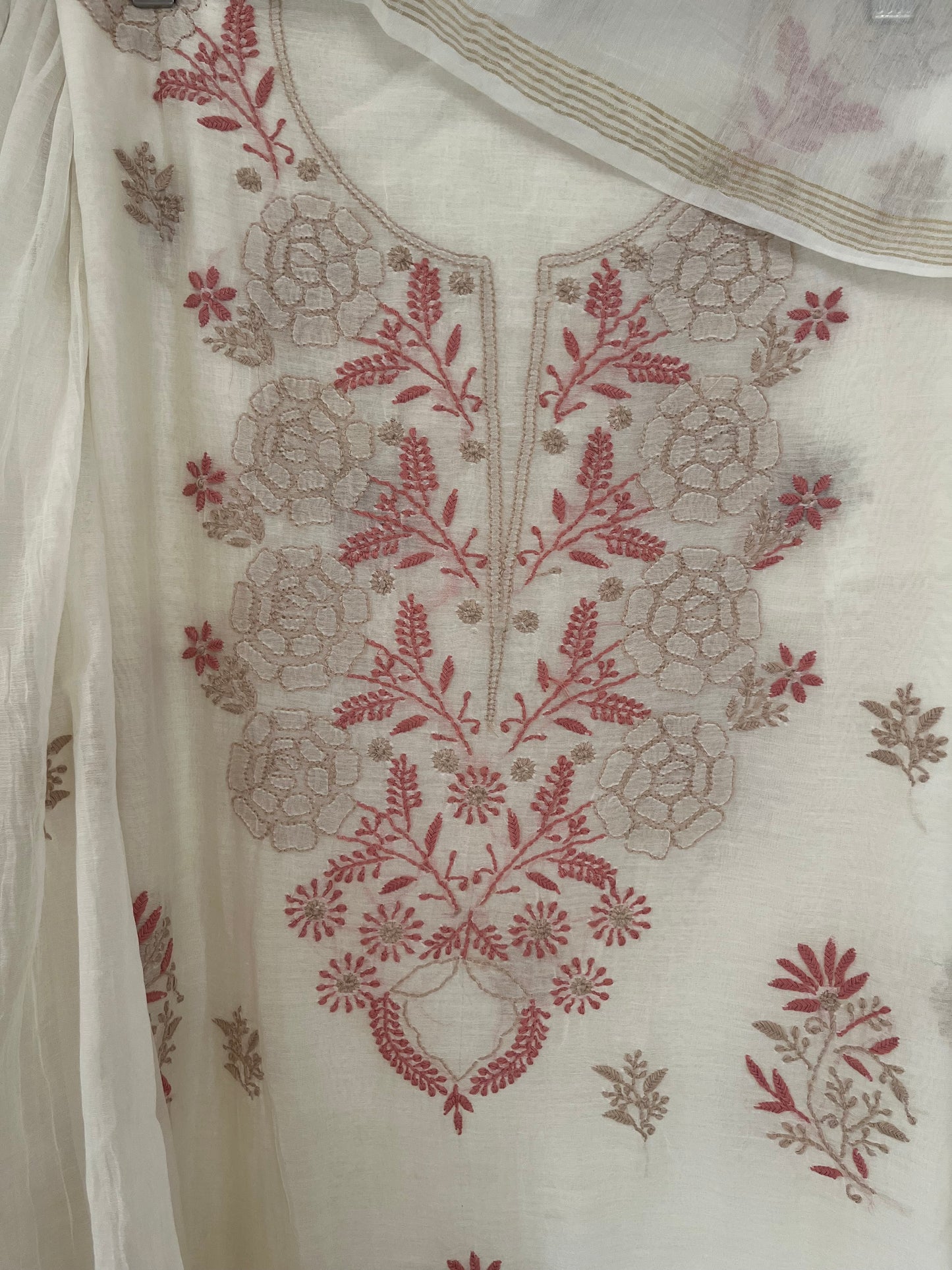 Maaha pure mul chanderi suit set (Unstitched)