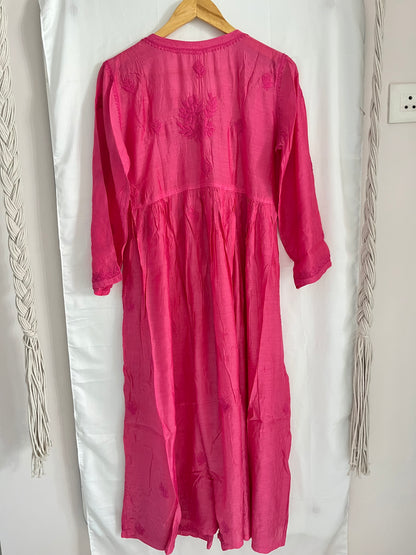 Mehar muslin front open long dress