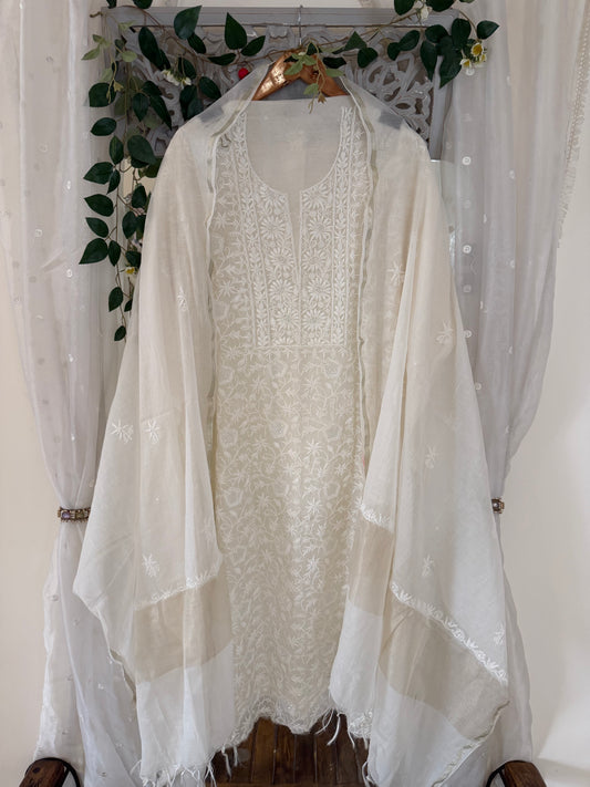 Kohinoor mul chanderi 2 piece suit set(unstitched)