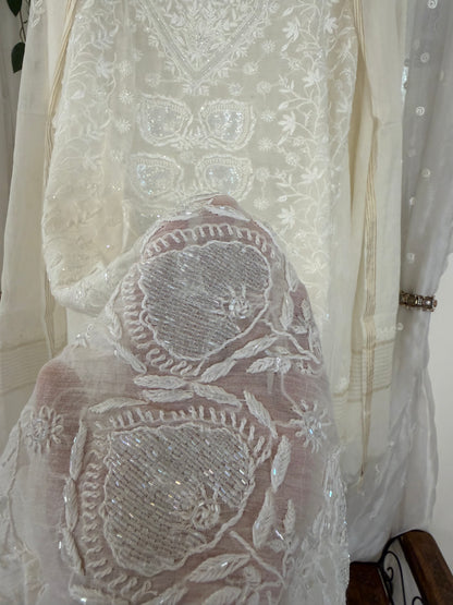 Kohinoor mul chanderi 2 piece suit set(unstitched)