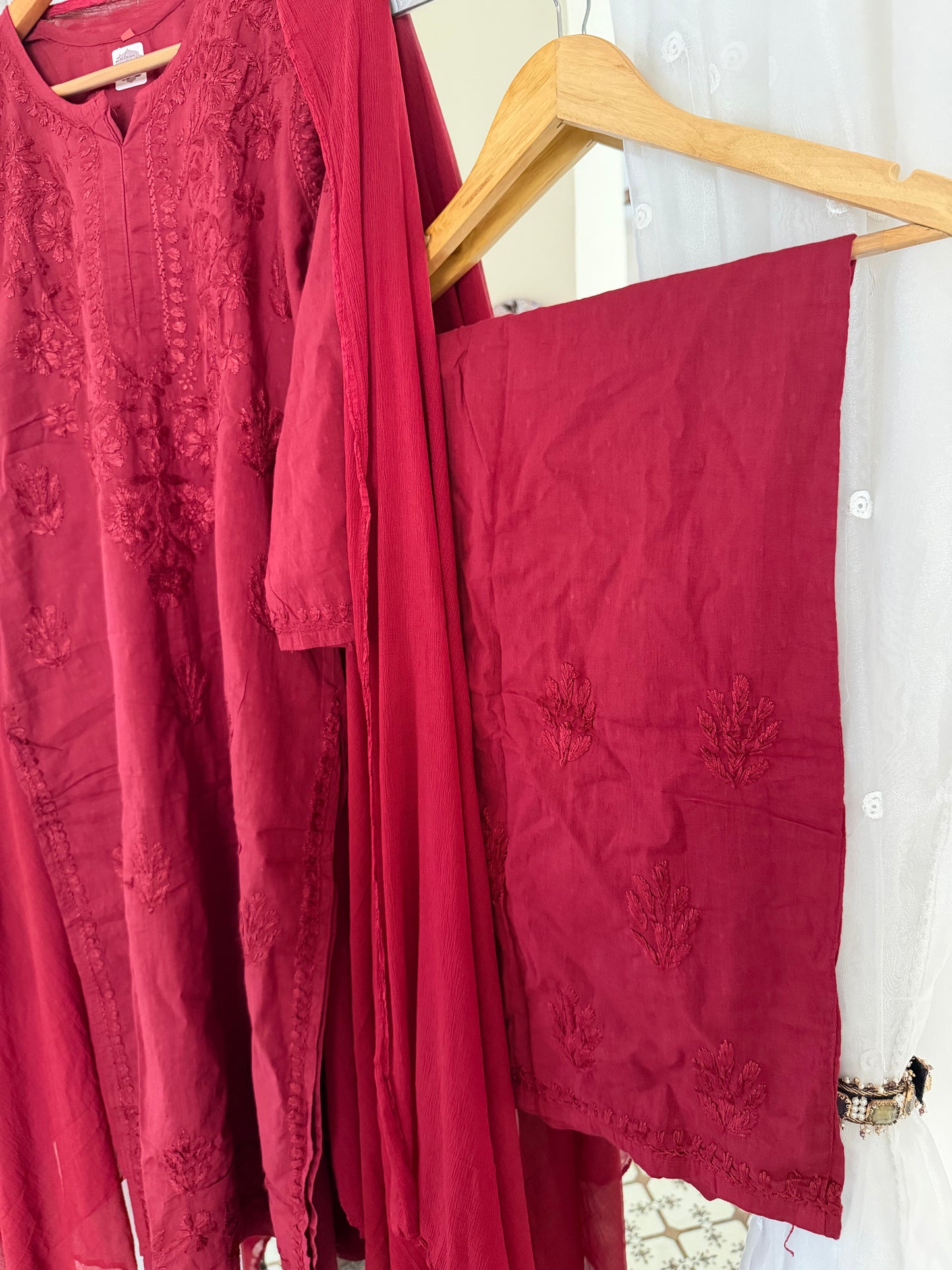 Zoha suit set maroon