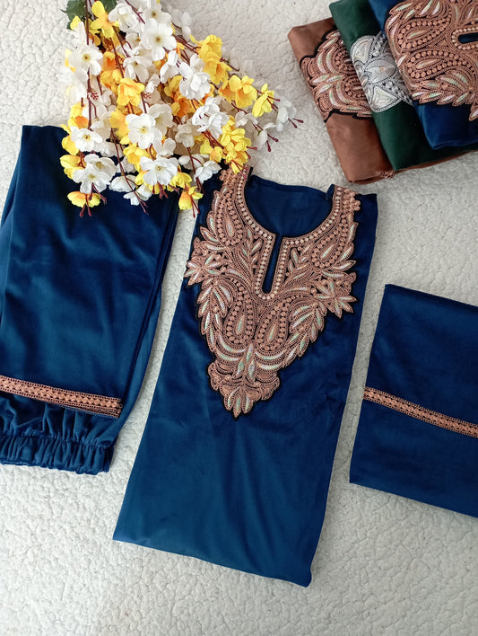 velvet pheran set