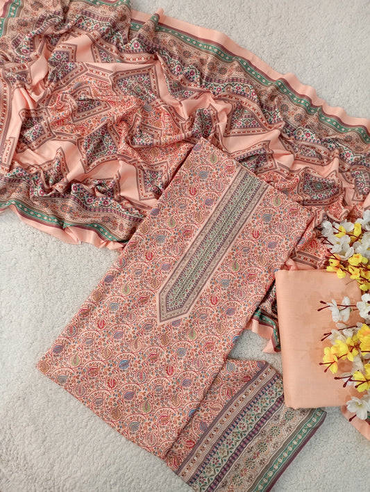 kashmiri kalamkari 3 piece suit set