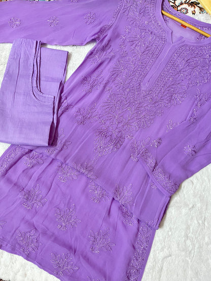 Sama viscose kurta(lavender)