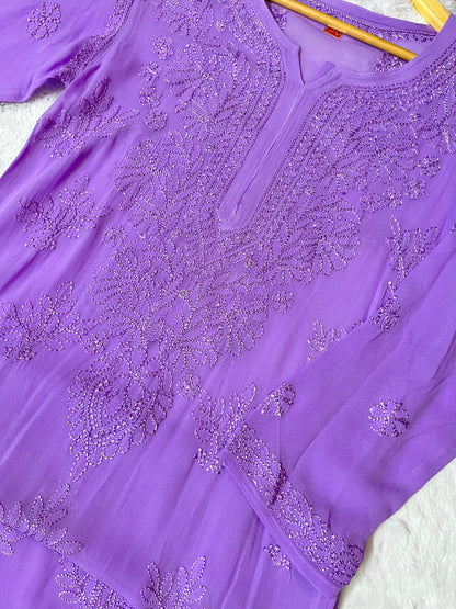 Sama viscose kurta(lavender)