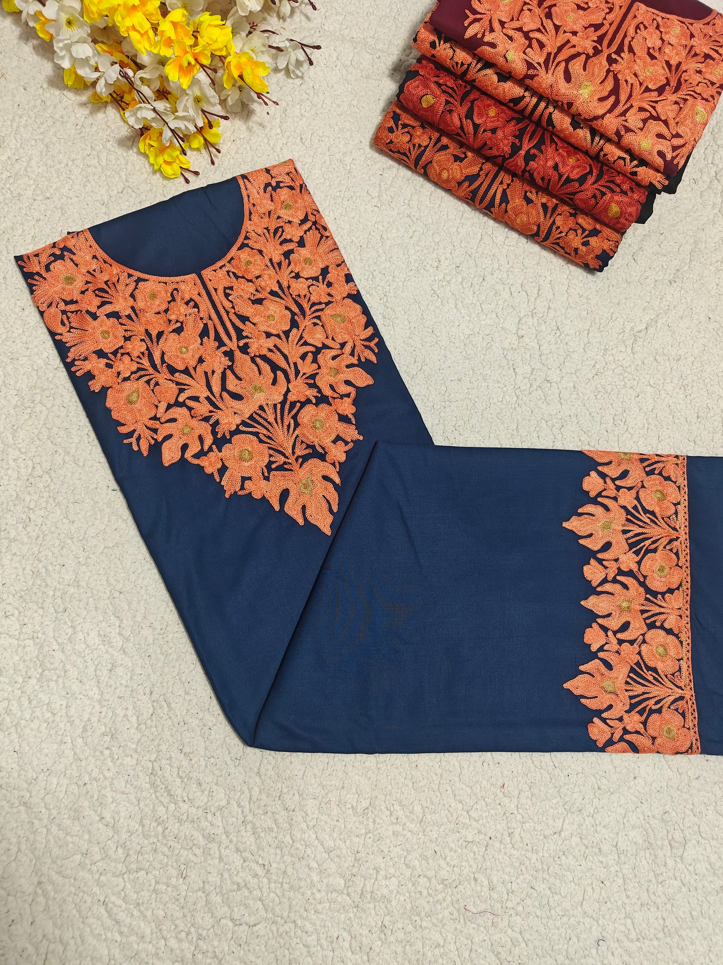 Sana kashmiri unstitched suit sets