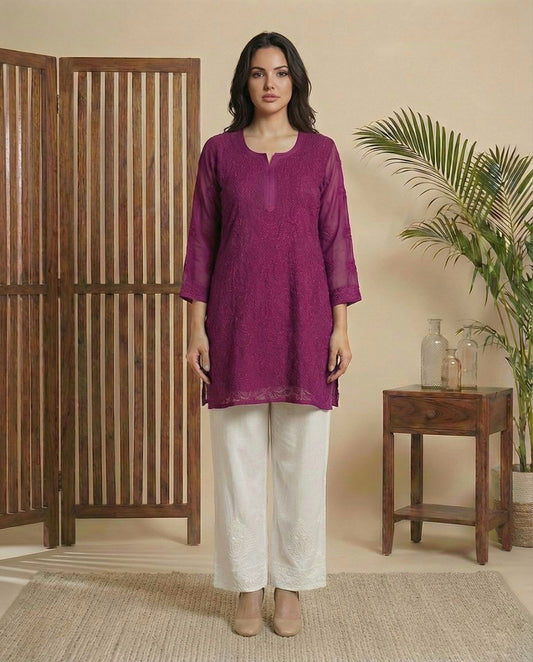 Sama short kurta(wine)