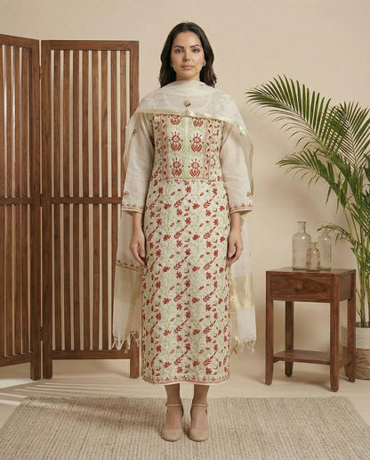 Azba mul suit set(Unstitched)
