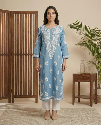 Rose muslin kurta