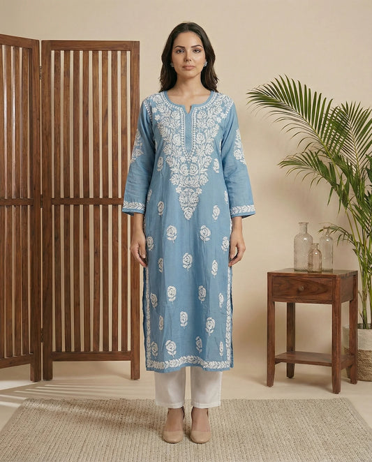 Rose muslin kurta