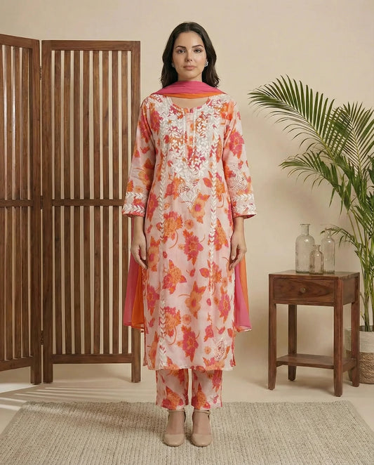 Zaara mul suit set with dupatta