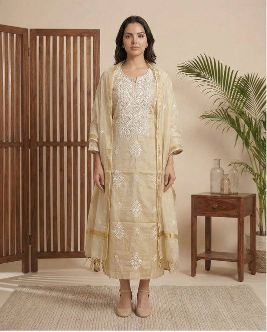 Ziya pure tissue cotton suit set (Unstitched)