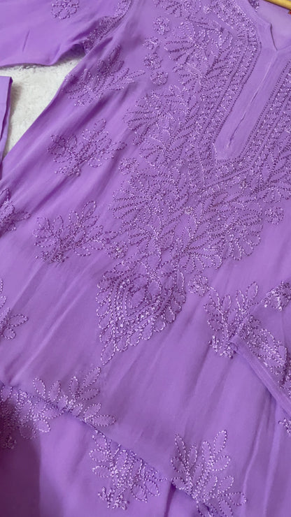 Sama viscose kurta(lavender)