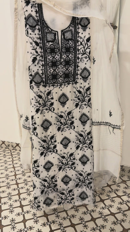 Anaiza mul chanderi 3 piece suit set(unstitched)